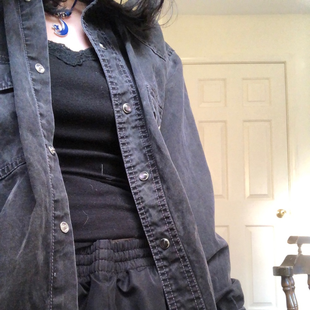 Vintage Charcoal Denim Jacket